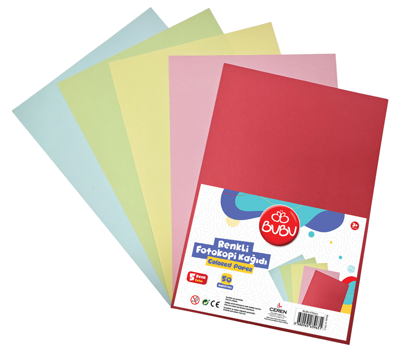 Bu Bu Renkli Fotokopi Kağıdı 5 Renk 50'Li - 3