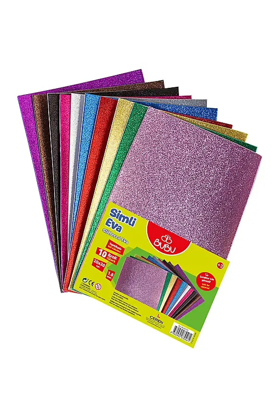 Bu Bu Simli Yapışkanlı Eva 20 x 30 10 Renk - 1