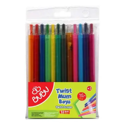 Bu Bu Twist Crayon Mum Boya 12 Renk - 1