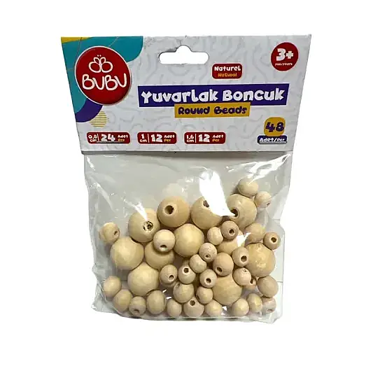 Bu Bu Yuvarlak Natural Boncuk Karışık - 1