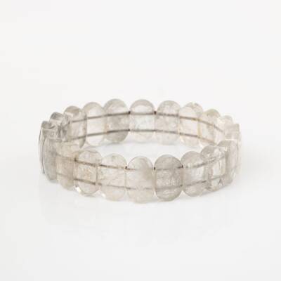 Bulutlu Kuvars Doğal Taş Geniş Kesim Bileklik - 4