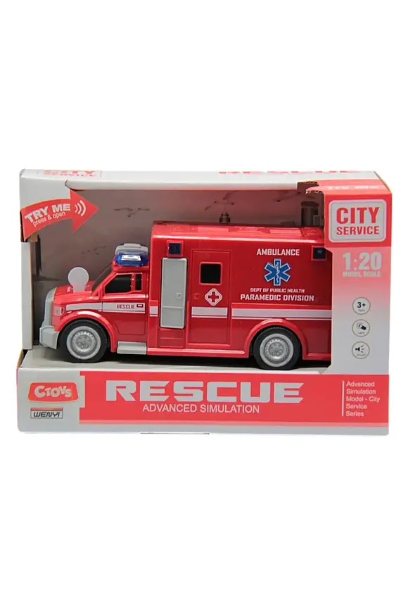 C Toys Sesli Ambulans Arabası 1:20 Pilli - 1
