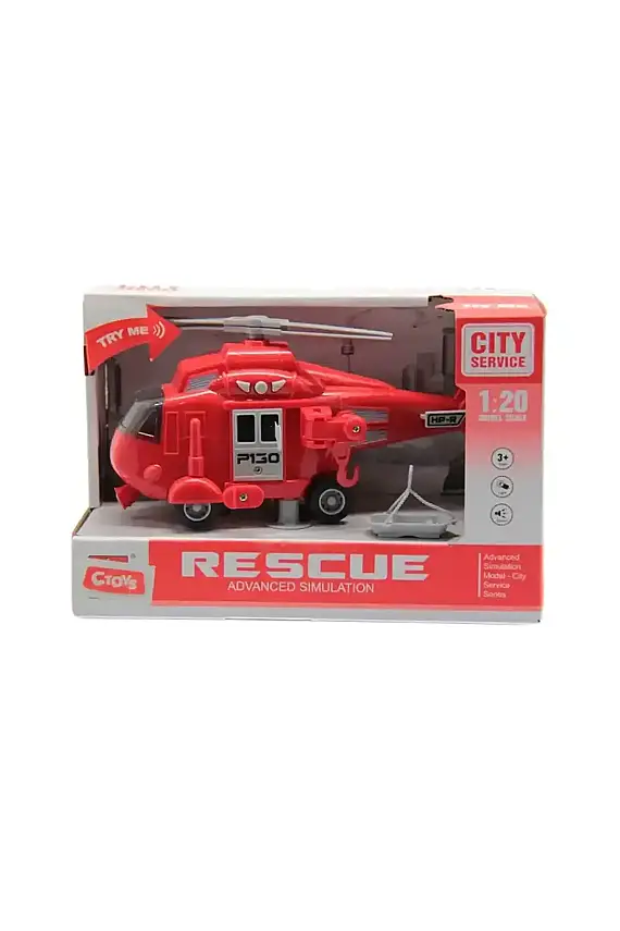 C Toys Sesli Kurtarma Helikopteri 1:20 Pilli - 1