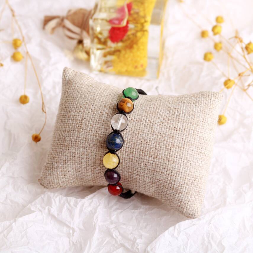Çakra Bileklik Ametist, Kaplan Gözü, Akik, Kuvars, Lapis, Sitrin - 2
