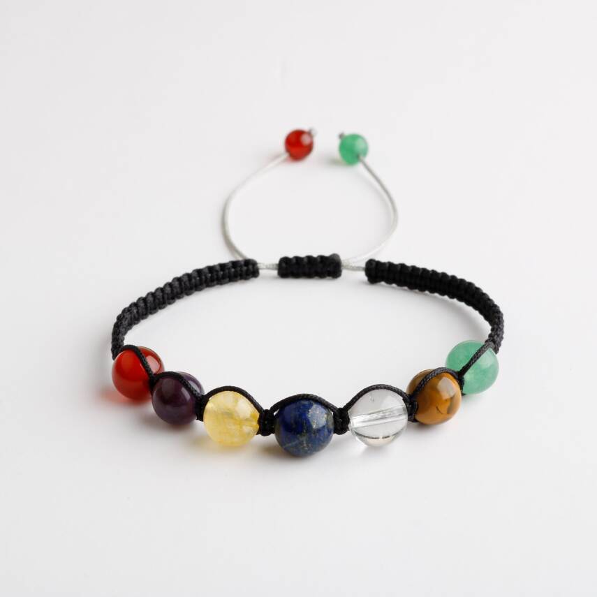 Çakra Bileklik Ametist, Kaplan Gözü, Akik, Kuvars, Lapis, Sitrin - 4