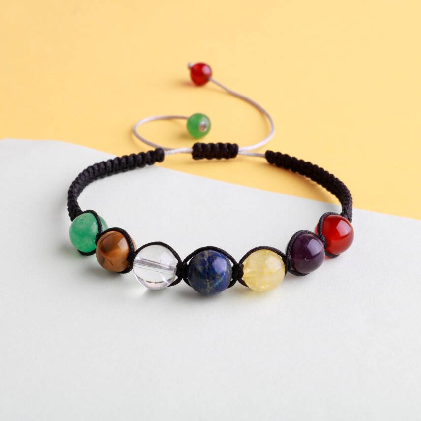 Çakra Bileklik Ametist, Kaplan Gözü, Akik, Kuvars, Lapis, Sitrin - 5