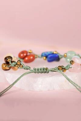 Çakra Bileklik BL-1293 Akuamarin, Jasper, Kaplan Gözü, Lapis, Pembe Kuvars, Sitrin - 4