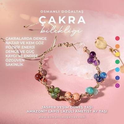 Çakra Bileklik BL-1294 Amazonit, Ametist, Ay Taşı, Güneş Taşı, Jasper, Lapis - 2