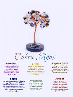 Çakra Doğal Taş Ağaç - Akik Taşı Zemin Üzerine - Osmanlı Doğaltaş