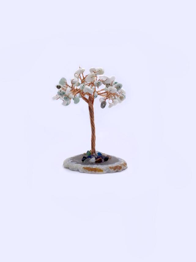 Çakra Doğal Taş Ağaç - Akik Taşı Zemin Üzerine - 3