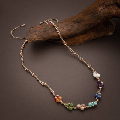 Çakra Doğal Taş Kolye ve Bileklik-Ay Taşı-Ametist-Lapis-Amazonit-Güneş Taşı-Yeşim-Akik - 5