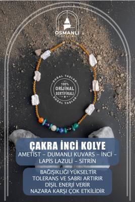 Çakra İnci Kolye Ametist, Dumanlı Kuvars, İnci, Lapis Lazuli, Sitrin - Osmanlı Doğaltaş