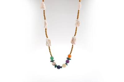 Çakra İnci Kolye Ametist, Dumanlı Kuvars, İnci, Lapis Lazuli, Sitrin - 4