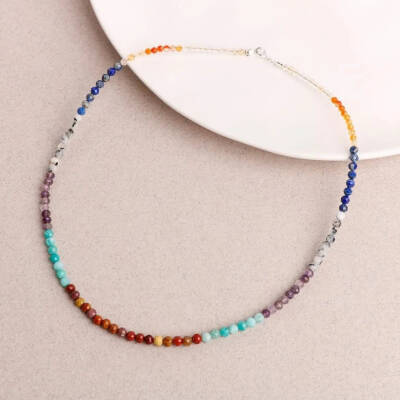 Çakra Kolye Amazonit, Ametist, Jasper, Karnelyan Akik, Lapis Lazuli - Osmanlı Doğaltaş