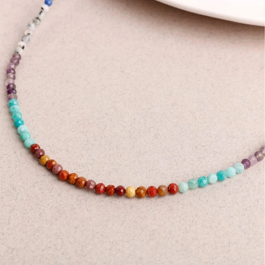 Çakra Kolye Amazonit, Ametist, Jasper, Karnelyan Akik, Lapis Lazuli - 3