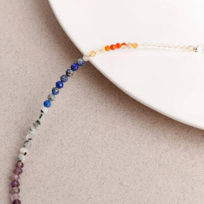 Çakra Kolye Amazonit, Ametist, Jasper, Karnelyan Akik, Lapis Lazuli - 4