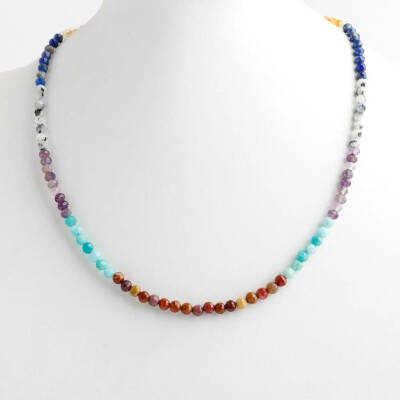 Çakra Kolye Amazonit, Ametist, Jasper, Karnelyan Akik, Lapis Lazuli - 5