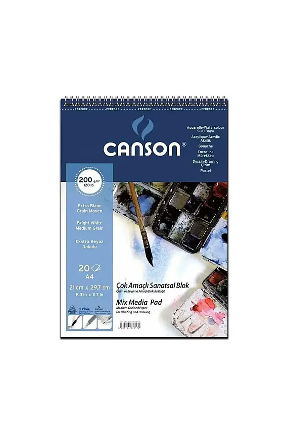 Canson 1557 Fıneface Resim Blok A4 200 gr 20 Yp Çok Amaçlı - 1