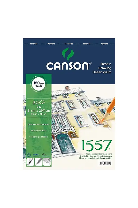 Canson 1557 Resim Çizim Blok A4 180 gr 20 Yp - 1