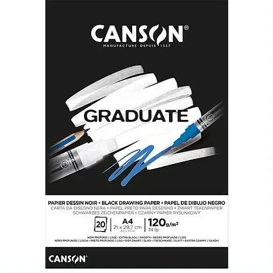Canson Graduate Siyah Blok A4 120 gr 20 Yp - 2