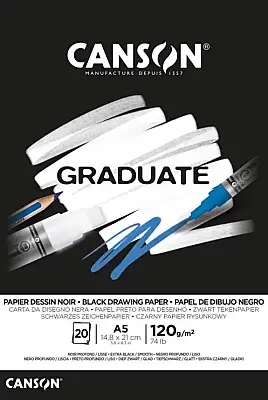 Canson Graduate Siyah Blok A5 120 gr 20 Yp - Canson (1)