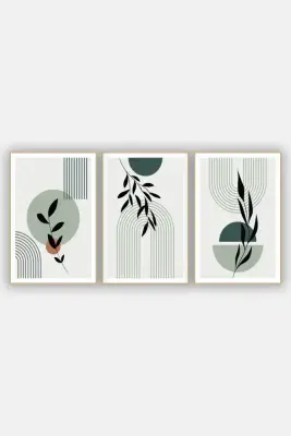 Canvas Çiçek Üçlü Mdf Tablo - Bemenda (1)