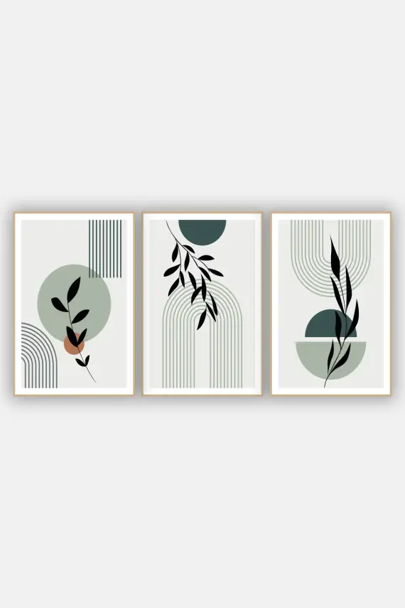 Canvas Çiçek 3lü Mdf Tablo - 2
