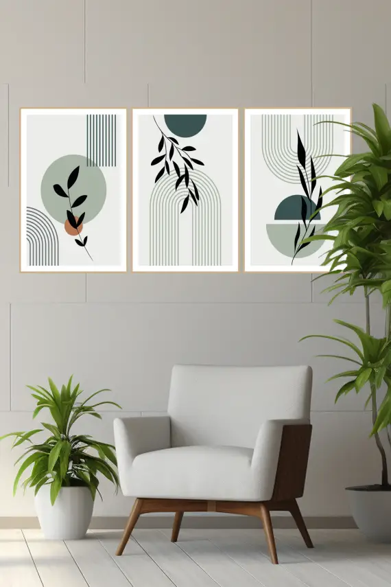 Canvas Çiçek 3lü Mdf Tablo - 1