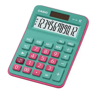 Casıo Hesap Makinesi 12 Hane Yeşil-Kırmızı (Mx-12B-Gnrd) - 1