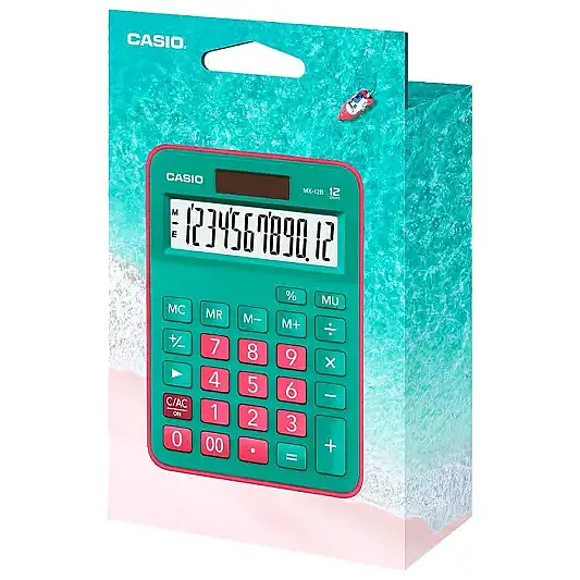 Casio Hesap Makinesi 12 Hane Yeşilkırmızı Mx-12B-Gnrd - 4