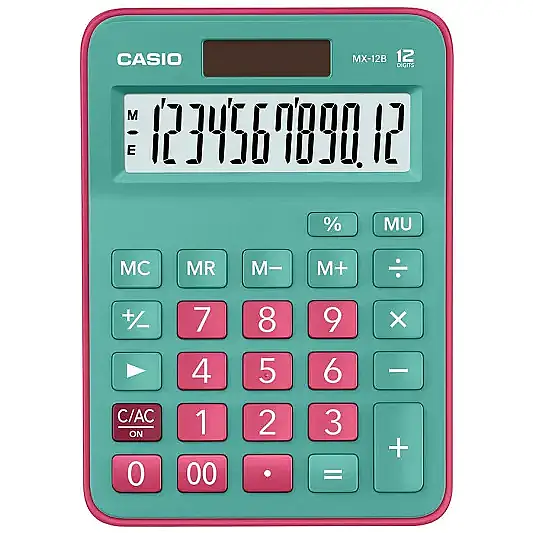 Casio Hesap Makinesi 12 Hane Yeşilkırmızı Mx-12B-Gnrd - 7