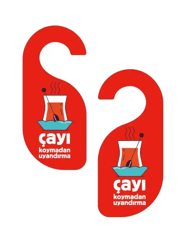 Çayı Koymadan Uyandırma Kapı Askısı Kapı Uyarı Levhası - 2