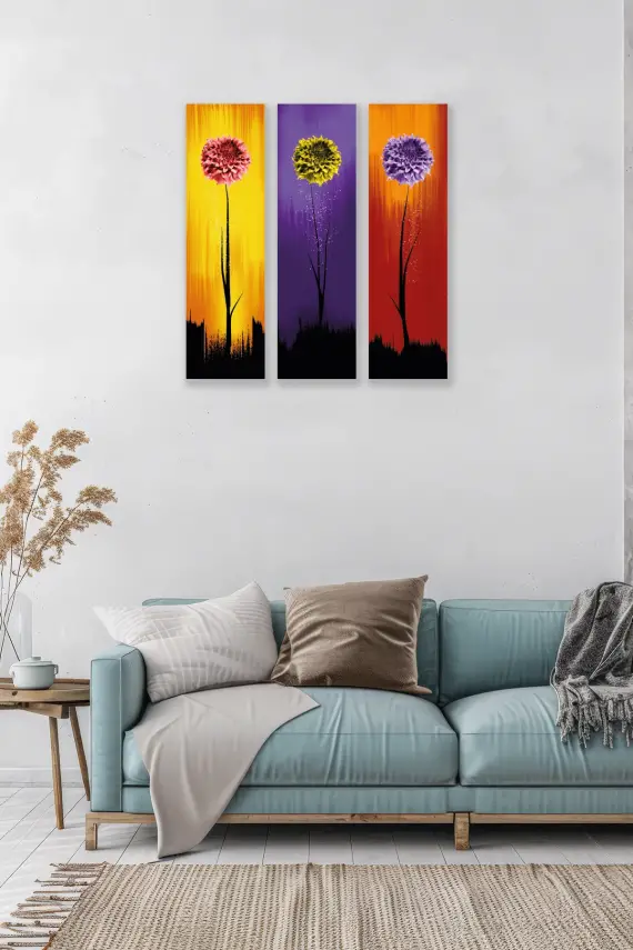 Çiçek Art 3lü Mdf Tablo - 1