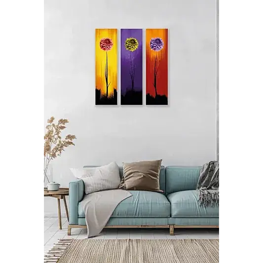 Çiçek Art 3lü Mdf Tablo - 7