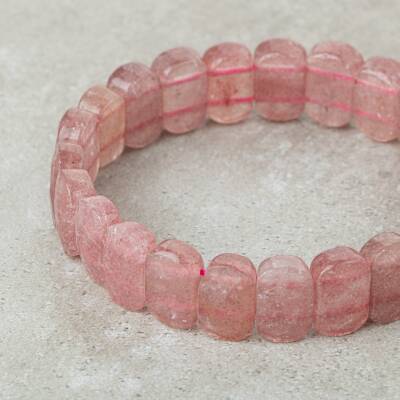 Çilek Kuvars Doğal Taş Geniş Kesim Bileklik - 2