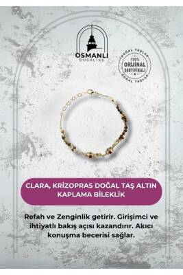 Clara, Krizopras Doğal Taş Altın Kaplama Bileklik - Osmanlı Doğaltaş
