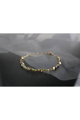 Clara, Krizopras Doğal Taş Altın Kaplama Bileklik - 2