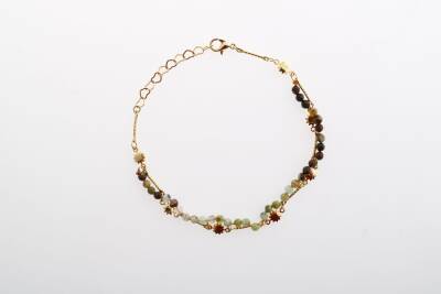 Clara, Krizopras Doğal Taş Altın Kaplama Bileklik - Osmanlı Doğaltaş