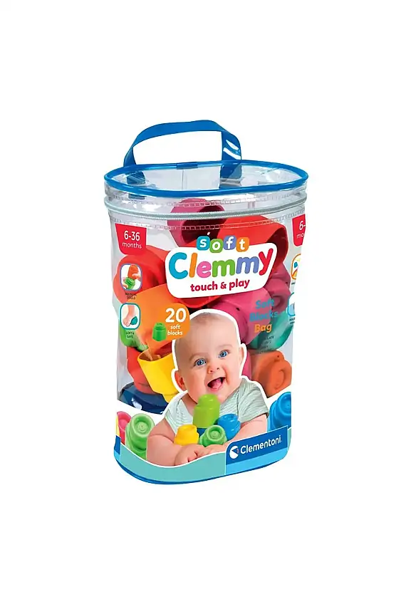 Clementoni Baby Soft Clemmy Yumuşak Blok Çantası 20 Parça - 1