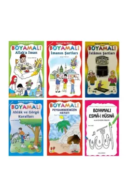 Çocuklar İçin Boyamalı Dini Bilgiler Seti 6 Kitap - Uysal Yayıncılık (1)