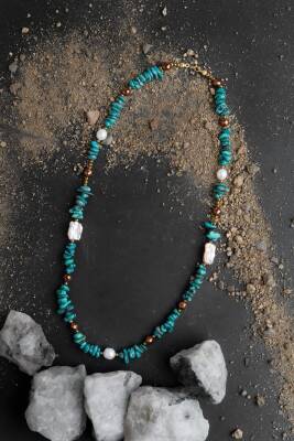 Devina, Turkuaz İnci Doğaltaş Kolye - Osmanlı Doğaltaş