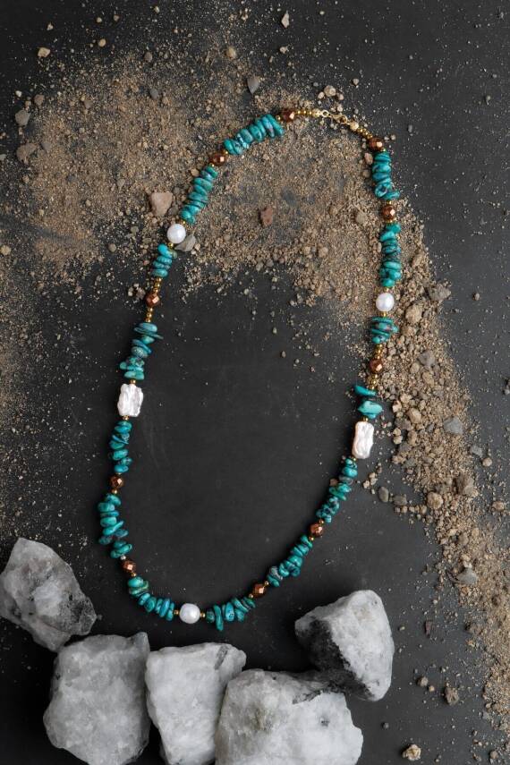 Devina, Turkuaz İnci Doğaltaş Kolye - 1