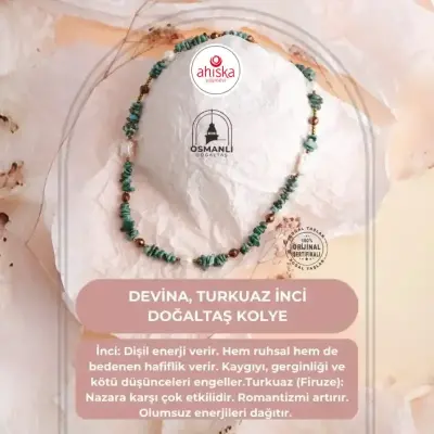 Devina, Turkuaz İnci Doğaltaş Kolye - Doğal Taş (1)