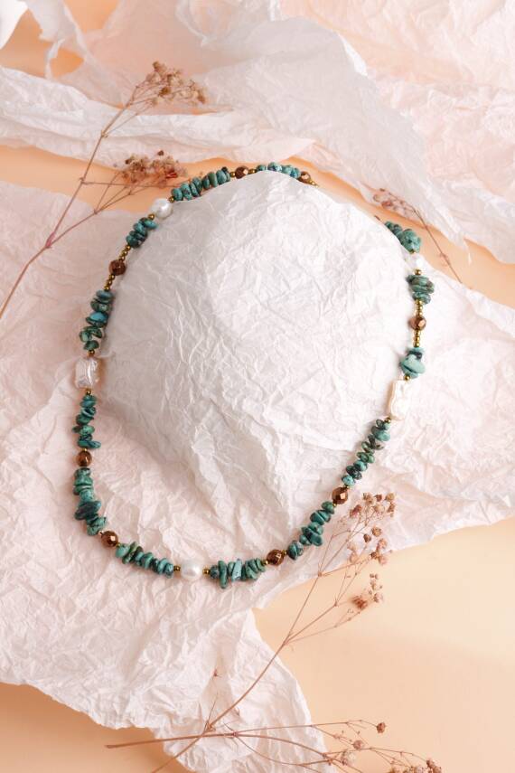 Devina, Turkuaz İnci Doğaltaş Kolye - 3