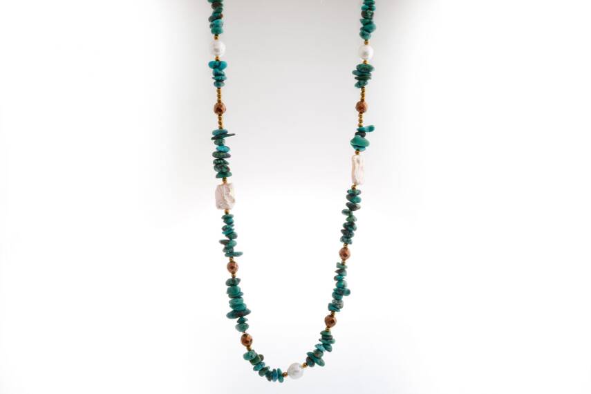 Devina, Turkuaz İnci Doğaltaş Kolye - 5