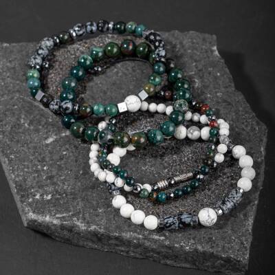 Dinçlik Arınma Doğal Taş Erkek Bileklik Seti - 2