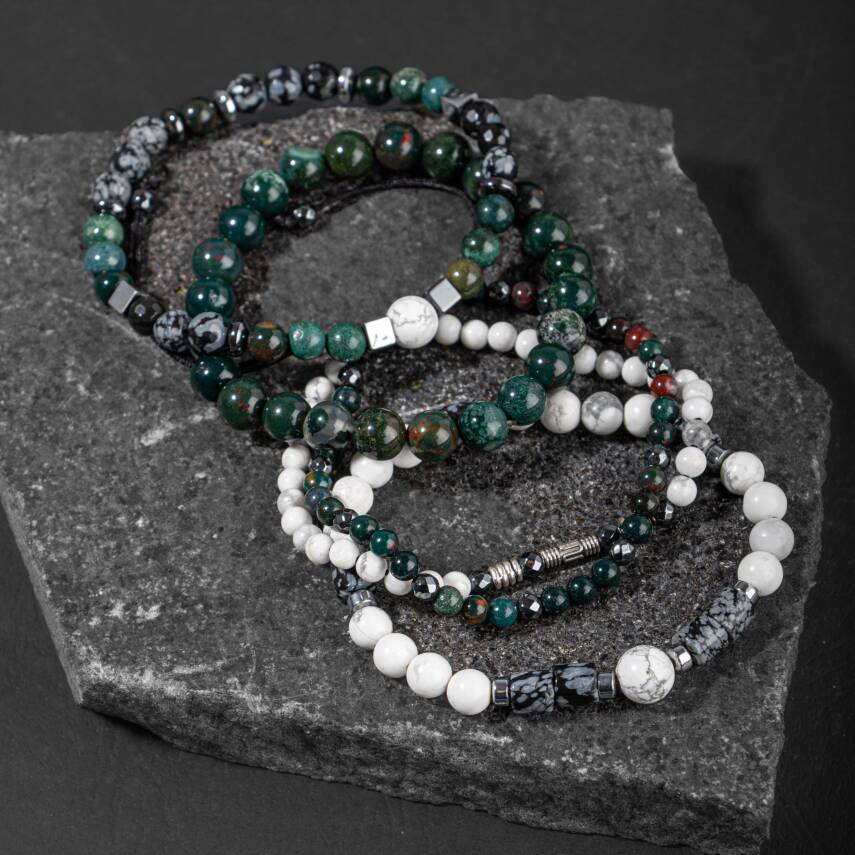 Dinçlik Arınma Doğal Taş Erkek Bileklik Seti - 2