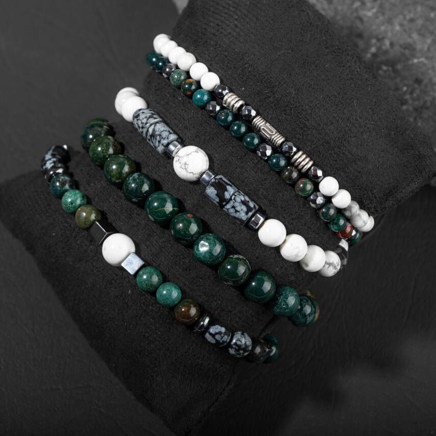 Dinçlik Arınma Doğal Taş Erkek Bileklik Seti - 3