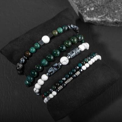 Dinçlik Arınma Doğal Taş Erkek Bileklik Seti - 4