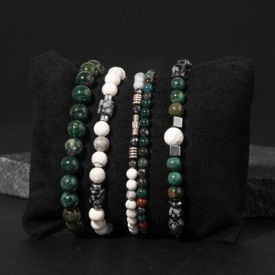Dinçlik Arınma Doğal Taş Erkek Bileklik Seti - 5